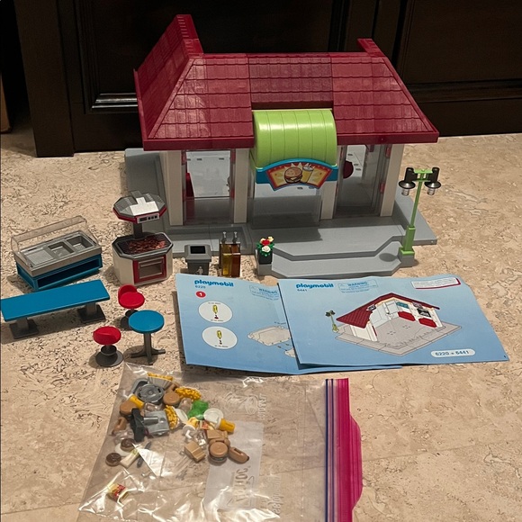Playmobil Fast Food Restaurant Set (both 6220 and 6441) with manuals